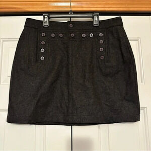 Polo Jeans Co Ralph Lauren Wool Blend Nautical Button Mini Skirt